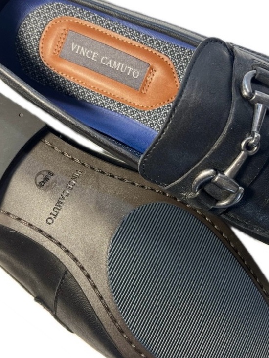 Vince Camuto Black Leather Horsebit Loafers Size 9.5, Price $75 (Like New) main image 4